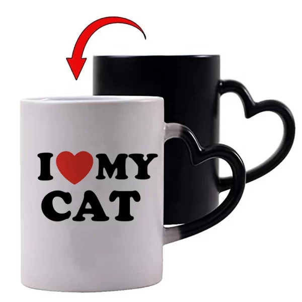 coração alça cor mudando caneca de Alta qualidade personalizado - Image 2