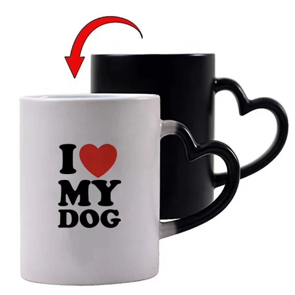 coração alça cor mudando caneca de Alta qualidade personalizado - Image 3