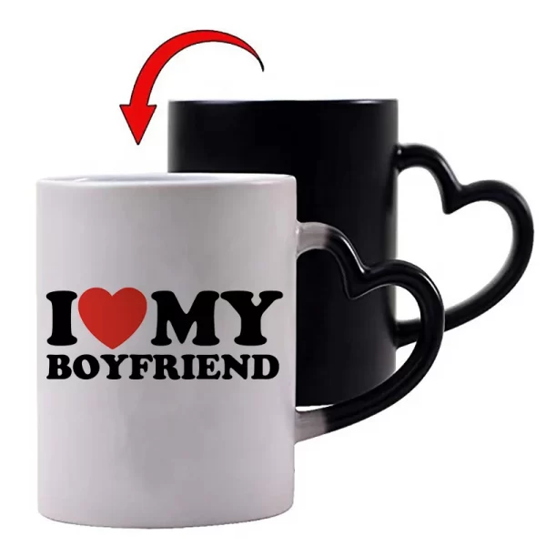 coração alça cor mudando caneca de Alta qualidade personalizado - Image 4
