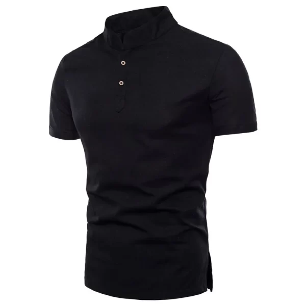 Camiseta masculina de manga curta, gola de carrinho personalizada 2024 - Image 2