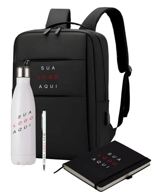 Kit Mochila Caderno Caneta Squeeze Personalizado Com Seu Logo 2025